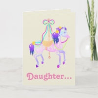 Carte d'anniversaire de cheval de carrousel