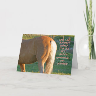 Carte d'anniversaire de cheval - Drôle carte homme