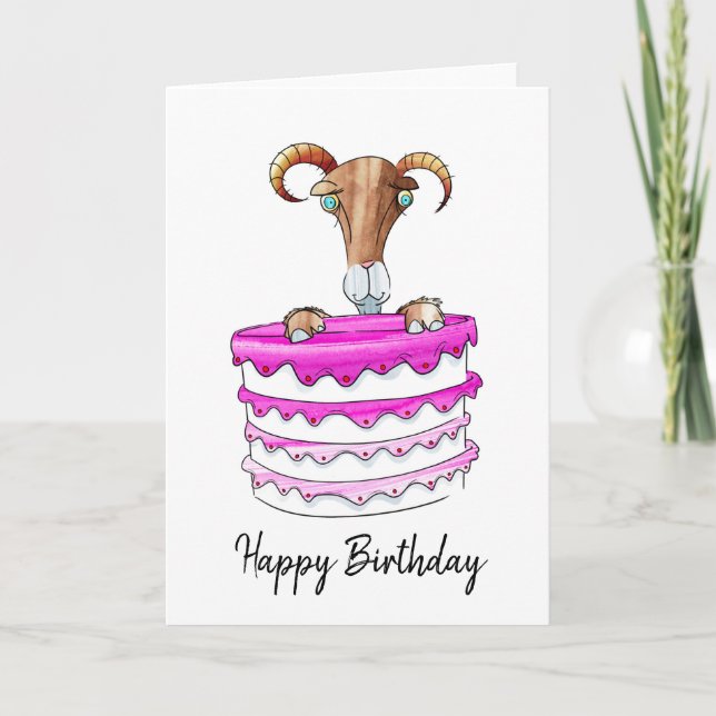 Carte d'anniversaire de chèvre (Devant)