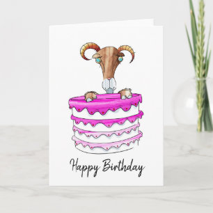 Carte d'anniversaire de chèvre