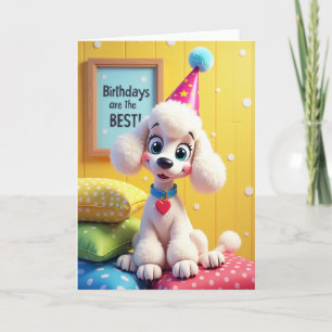 Carte d'anniversaire de chien au chapeau étoilé