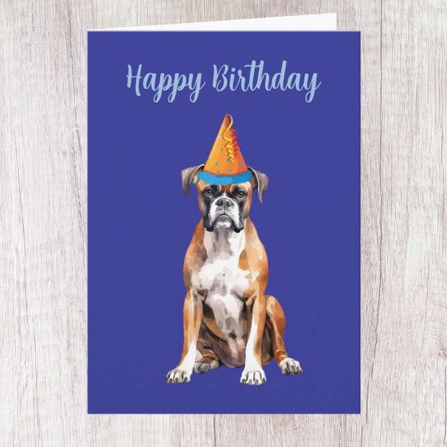 Carte d'anniversaire de chien Boxer Mignon (Créateur téléchargé)