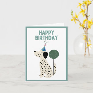 carte d'anniversaire de chien Dalmatien avec un ve