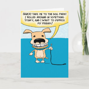 Carte d'anniversaire de chien puant amusant