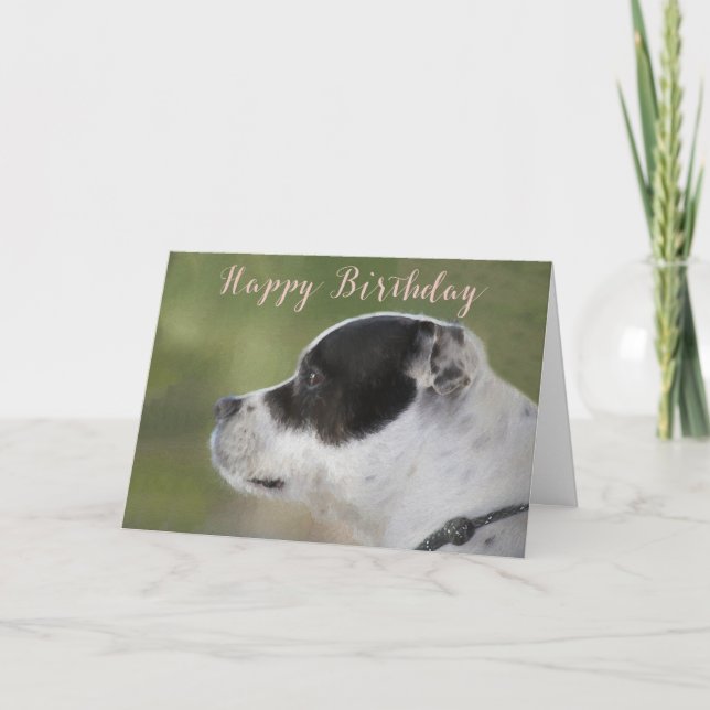 Carte d'anniversaire de chiot de Staffie (Devant)