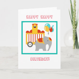 Carte d'anniversaire de cirque