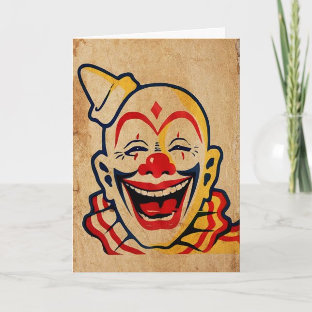 Carte d'anniversaire de clown vintage (Devant)