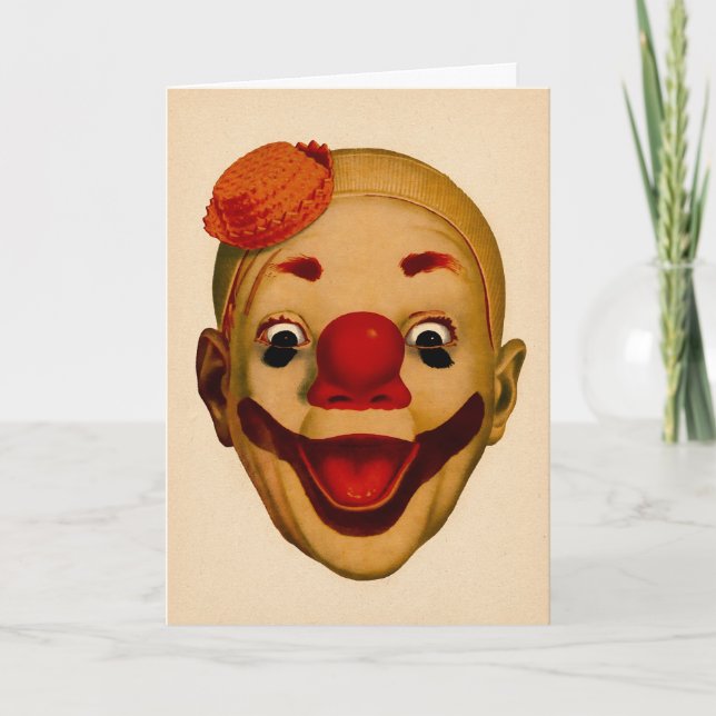 Carte d'anniversaire de clown vintage (Devant)