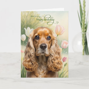 Carte d'anniversaire de Cocker Spaniel dans un jar