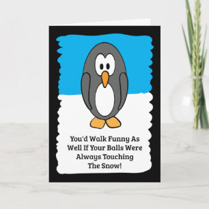 Carte d'anniversaire de Cold Penguin
