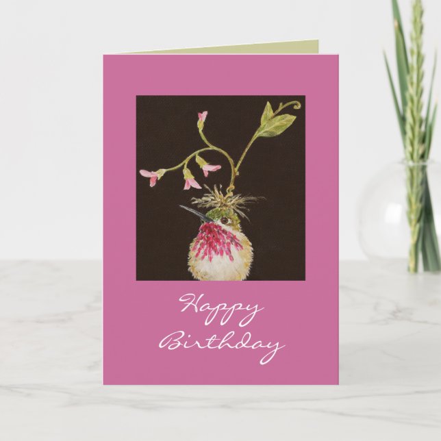 carte d'anniversaire de colibri (Devant)