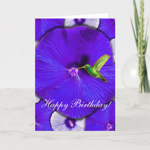 Carte d'anniversaire de colibri et de ketmie