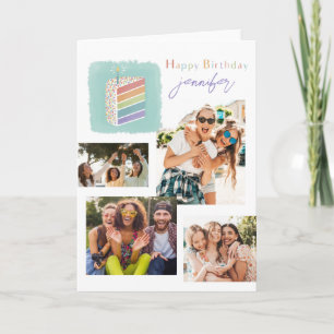 Carte d'anniversaire de collection de photos moder
