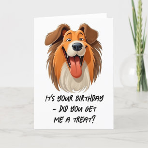 Carte d'anniversaire de Collie Dog