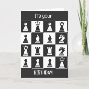 Carte d'anniversaire de conception d'échecs