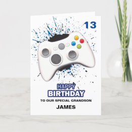 Carte d'anniversaire de contrôleur de jeu personna