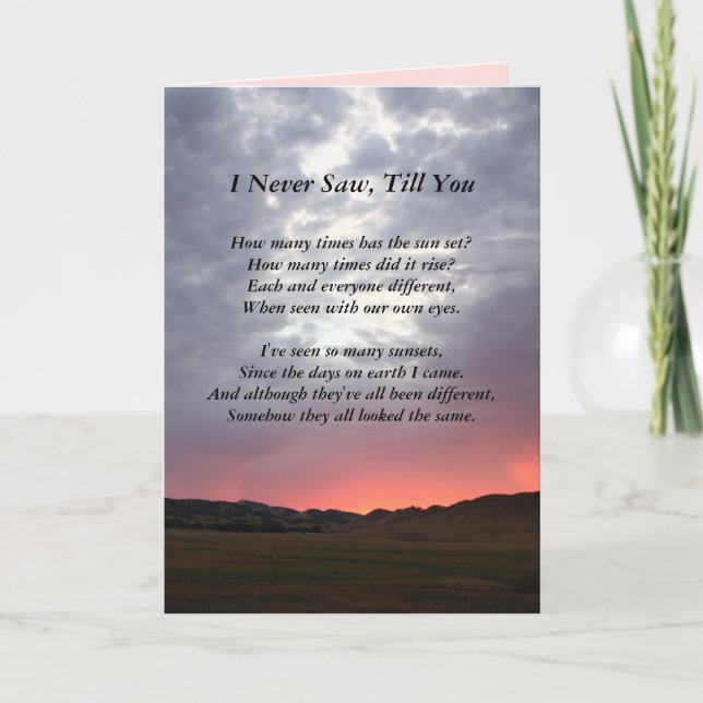 Carte d'anniversaire de coucher de soleil de Calif (Devant)