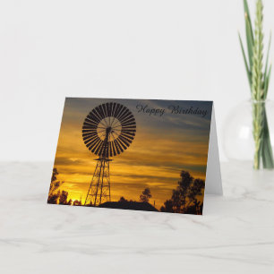 Carte d'anniversaire de coucher du soleil de