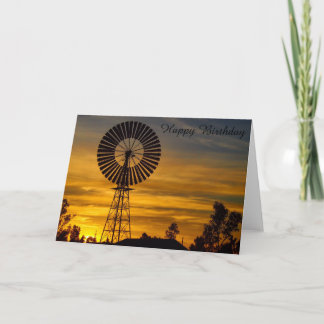 Carte d'anniversaire de coucher du soleil de