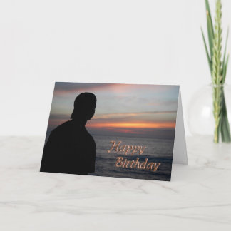 Carte d'anniversaire de coucher du soleil pour le