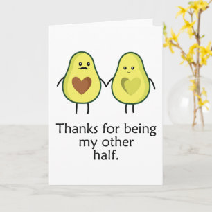 Carte d'anniversaire de couple Avocado mignonne