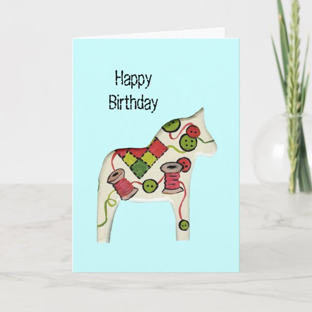 Carte d'anniversaire de couture de thème (Devant)