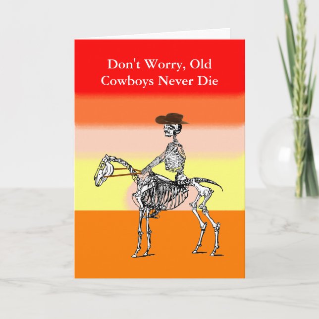 Carte d'anniversaire de cowboy amusante (Devant)