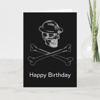 Carte d'anniversaire de crâne noir et de crossbone