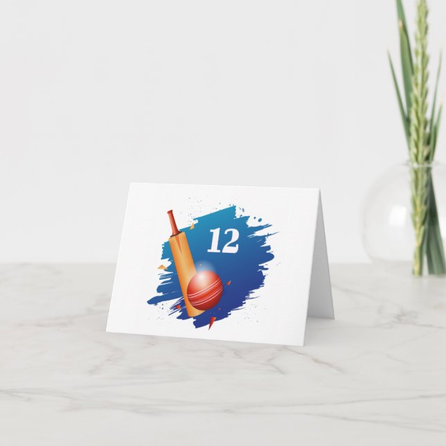 Carte d'anniversaire de cricket - 12 (Devant)