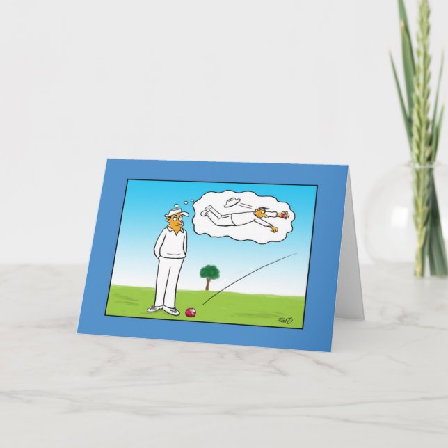 Carte d'anniversaire de cricket amusant (Devant)