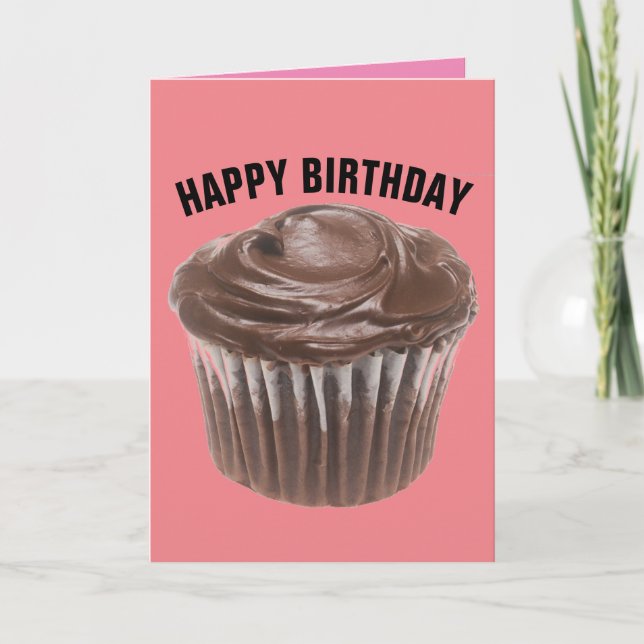CARTE D'ANNIVERSAIRE DE CUPCAKE AU CHOCOLAT (Devant)