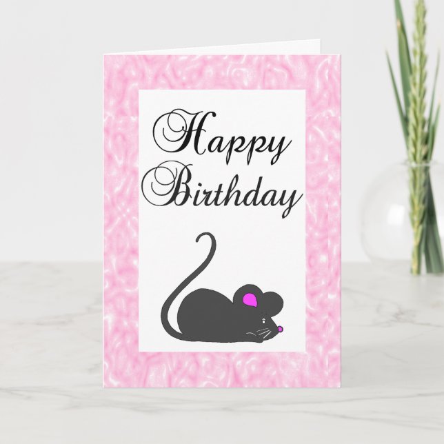 Carte d'Anniversaire de Cute Mouse (Devant)