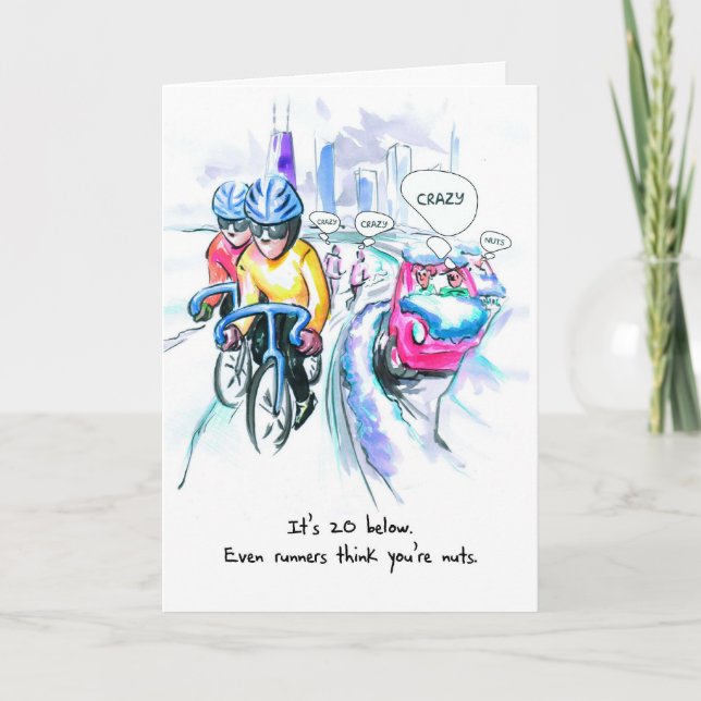Carte d'anniversaire de cycliste - guerrier (Devant)