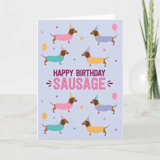 Carte d'anniversaire de Dachshund (Devant)
