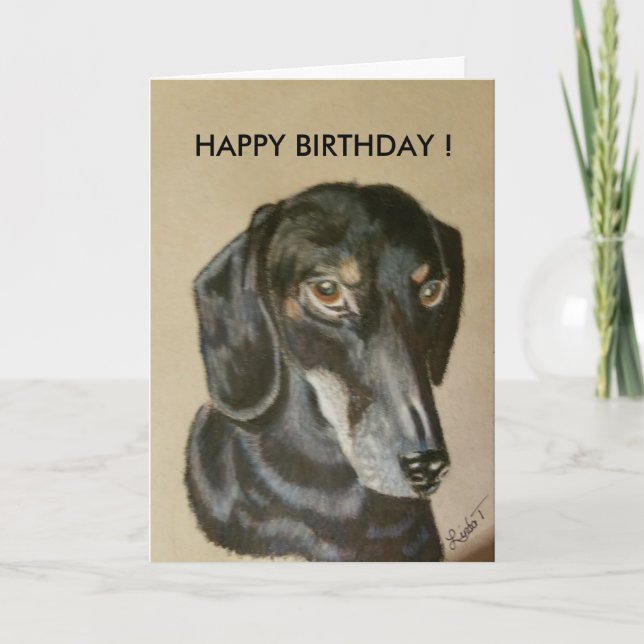 Carte d'anniversaire de Dachshund (Devant)