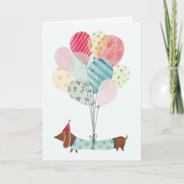 Carte d'anniversaire de Daschund (Devant)