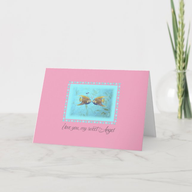 Carte d'Anniversaire de deux anges (Devant)