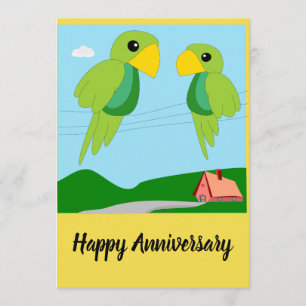 Carte d'anniversaire de deux perroquets