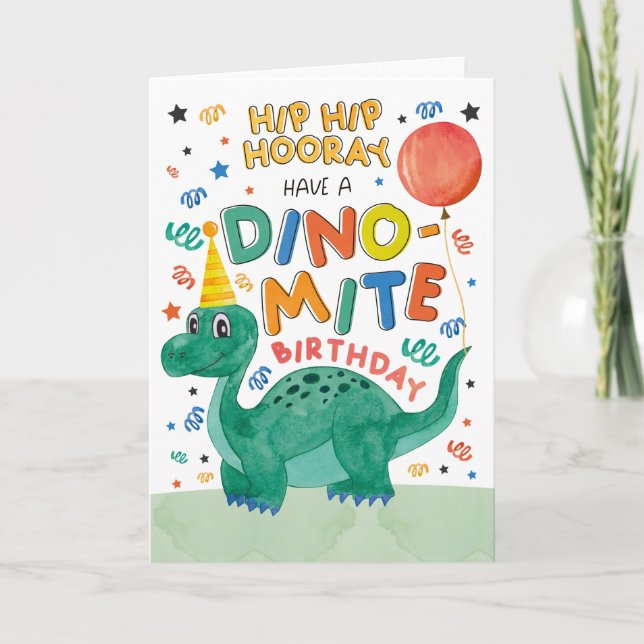Carte d'anniversaire de Dinosaur | Carte Dinosaure (Devant)