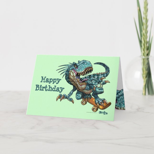 Carte d'anniversaire de dinosaure (Devant)