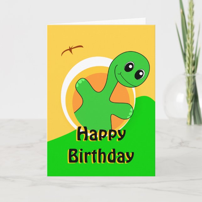 Carte d'anniversaire de dinosaure (Devant)