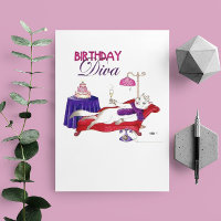 Carte d'anniversaire de diva d'anniversaire
