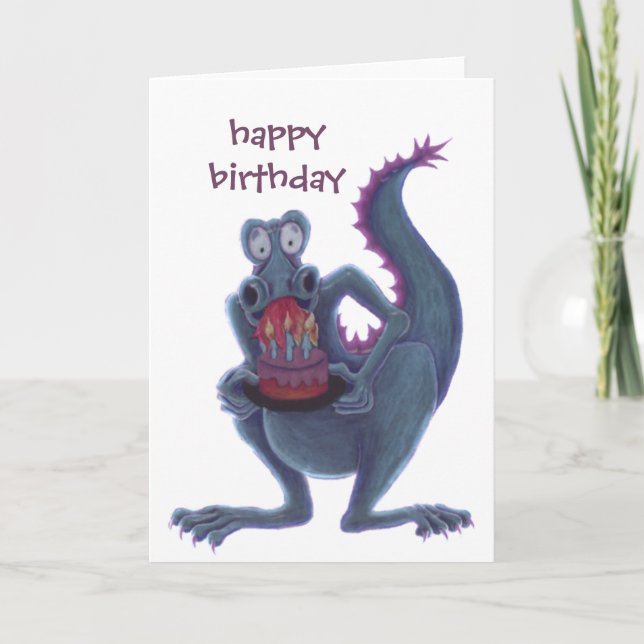 carte d'anniversaire de dragon (Devant)
