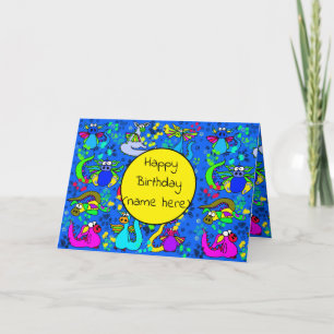 Carte d'anniversaire de dragon personnalisée Garço