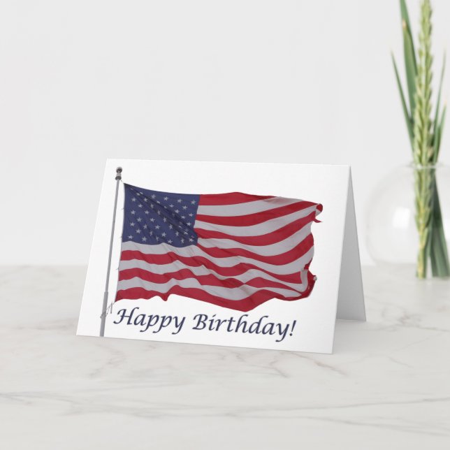 carte d'anniversaire de drapeau américain (Devant)