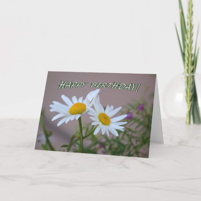 Carte d'anniversaire de duo de marguerite - (Devant)