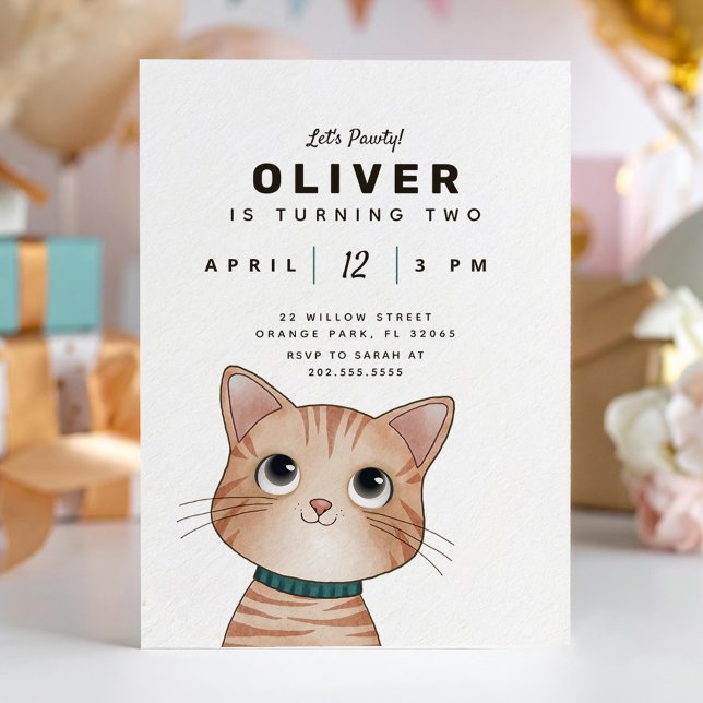 Carte d'Anniversaire de enfant Little cat (Créateur téléchargé)