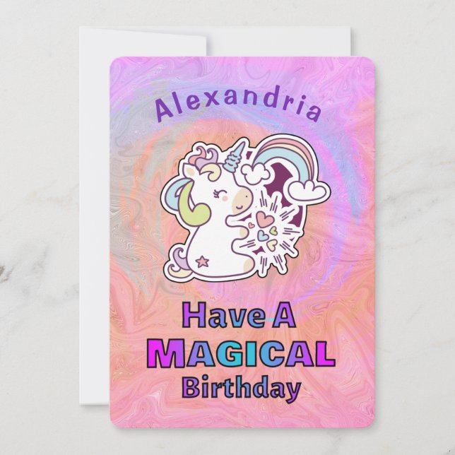 Carte d'Anniversaire de enfant magique pour enfant (Devant)