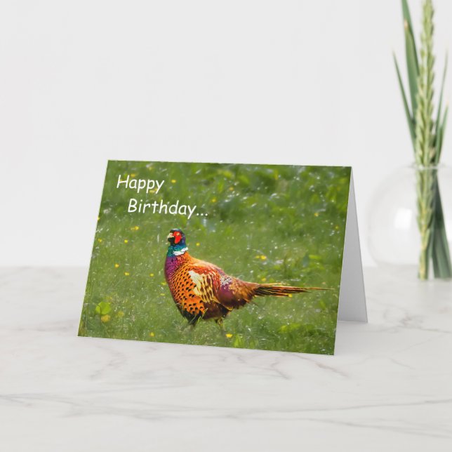 Carte d'anniversaire de faisan (Devant)