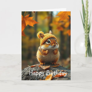 Carte d'anniversaire de Fall Chipmunk